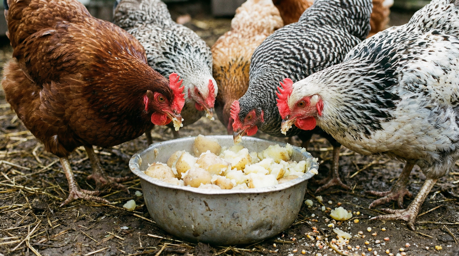 Vařené brambory pro slepice, mohou je jíst?